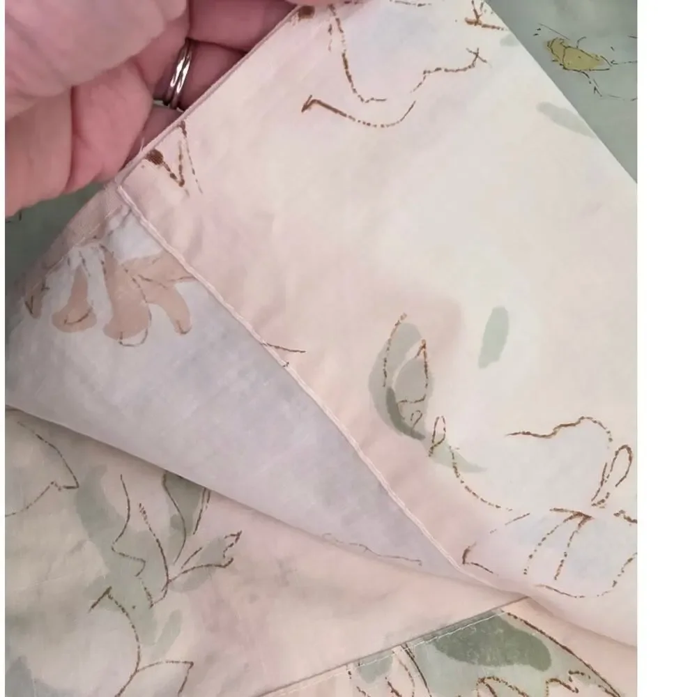 Vintage Twin Sheet Set Flat Fitted Sheets Floral Cottagecore No Pillowcases